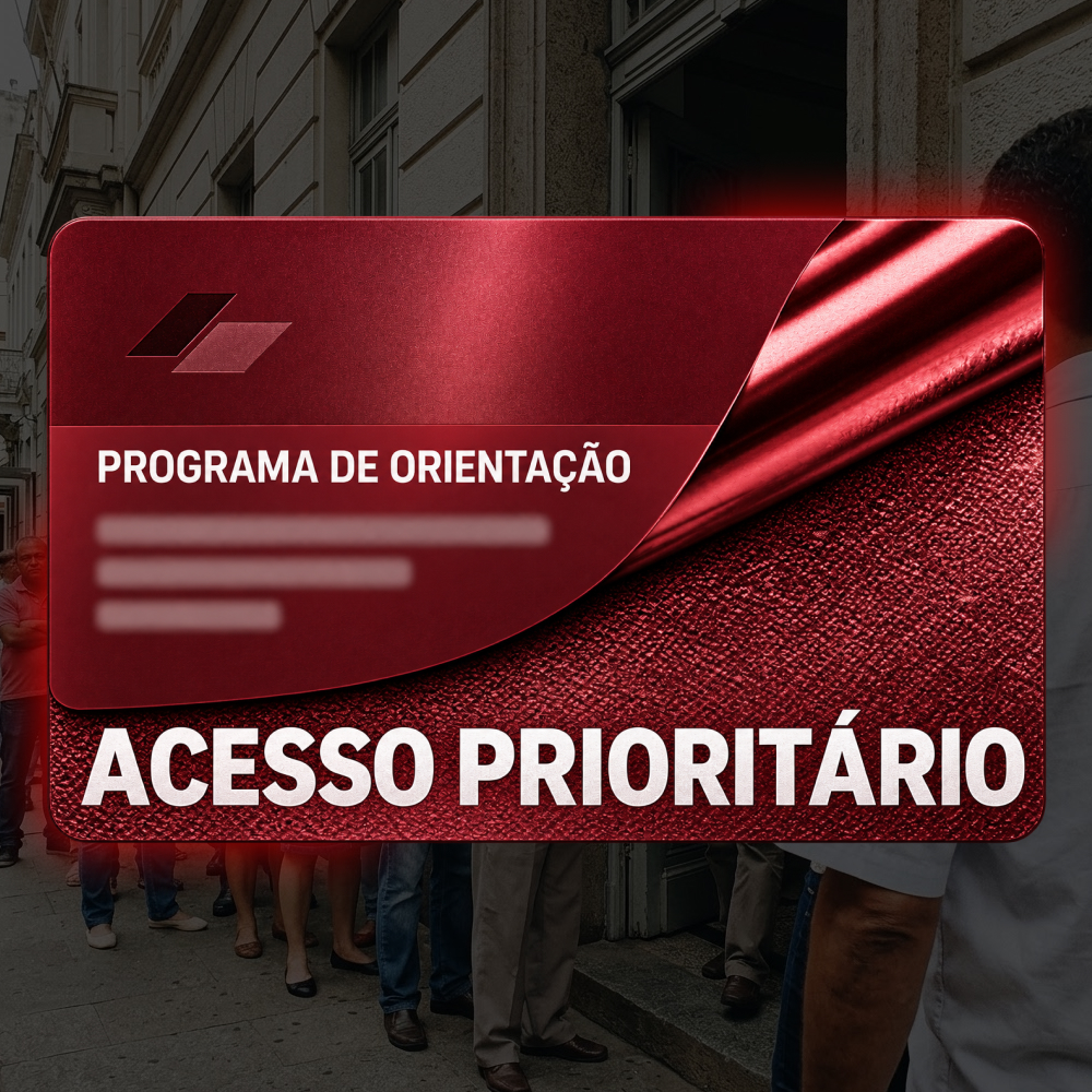 Acesso ao programa privado Marco Aberto, cartão em vermelho carmim